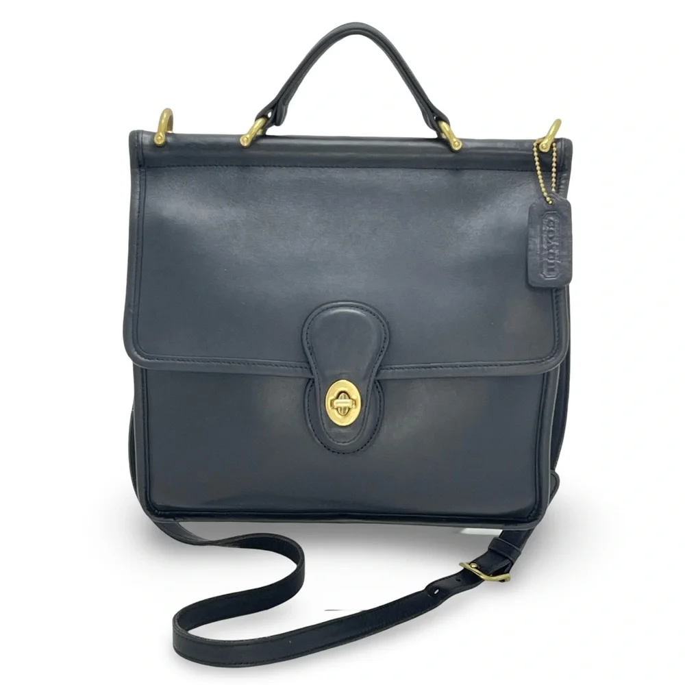 🛎️ Coach Willis Vintage Turnlock Crossbody Bag L2P-9927 in Black! - Picture 10 of 16